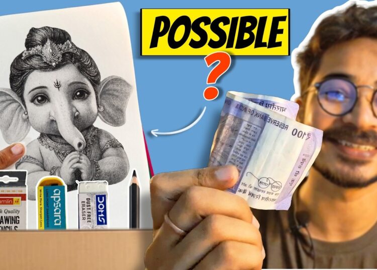 Can I Make a Realistic Drawing with 100rs. Cheap Art Supplies ? 🤔