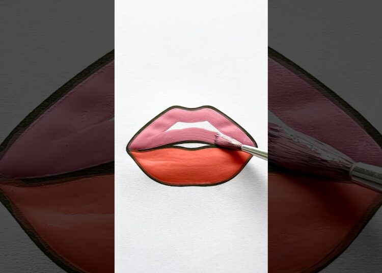 Lips 👄 🩷+❤️ #art #girl #shorts #coloring #painting #drawing #kidsart #style #trending #makeup