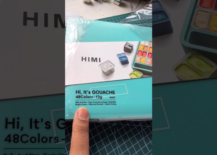 unboxing my himi gouache paints 🫟 #unboxing #viral #shorts #colors #artist #trending #himigouache