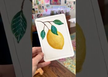 Using complementary colors to paint a lemon