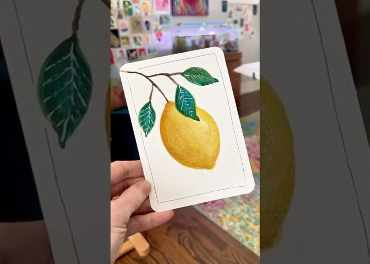 Using complementary colors to paint a lemon