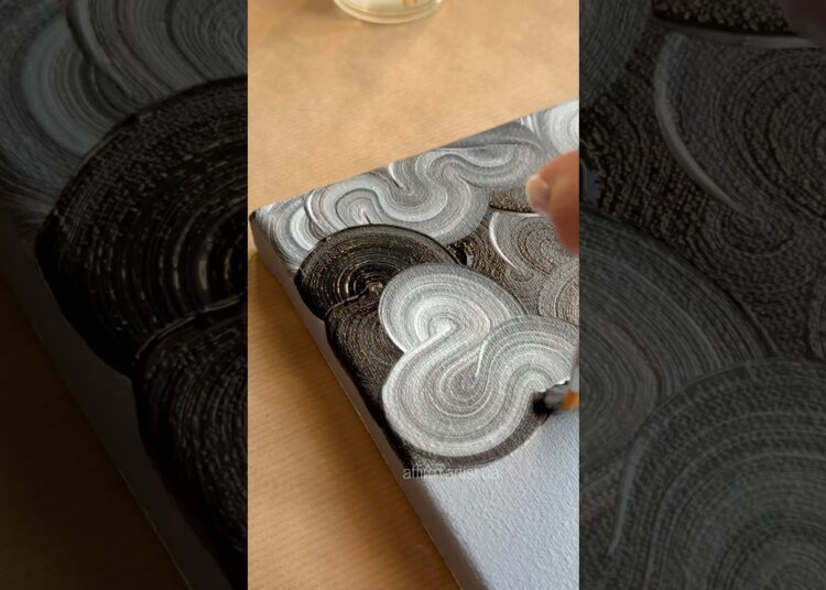 EASY DRAWING IDEA 🎨 GREY AND BLACK CLOUDS  ☁️ 🖤 #art #artist #painting #diy #acrylicpainting