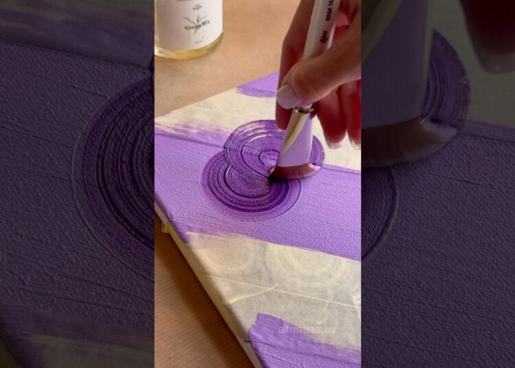EASY DRAWING IDEA 🎨 PURPLE CLOUDS  ☁️ 💜 #art #artist #painting #diy #acrylicpainting #creativeart