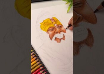 Premanand Maharaj Colour Drawing ✍️ In Progress #shorts #premanandjimaharaj #art #drawing #premanand