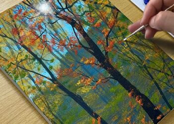 Relaxing Autumn Forest Painting Tutorial | Step by Step Acrylic Art