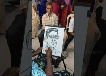 Live caricature event | artist surendar | book your events now #caricature #shorts#thathaphonk