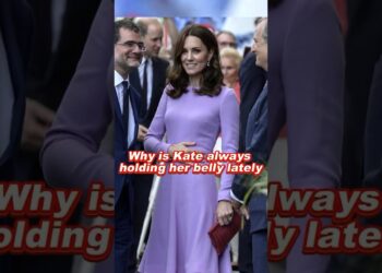 Why is Kate always holding her belly lately #kate #william #camilla #royal