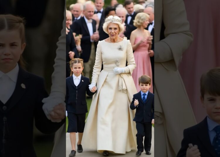 Charlotte and Louis look unhappy with Queen Camilla #camilla #princewilliam #charlotte #royal