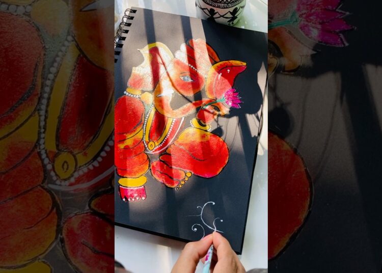 Ganesh art 🐀🌸❤️.  #art #artscraft #painting #drawing #artclass #artist #trending #diy #shorts