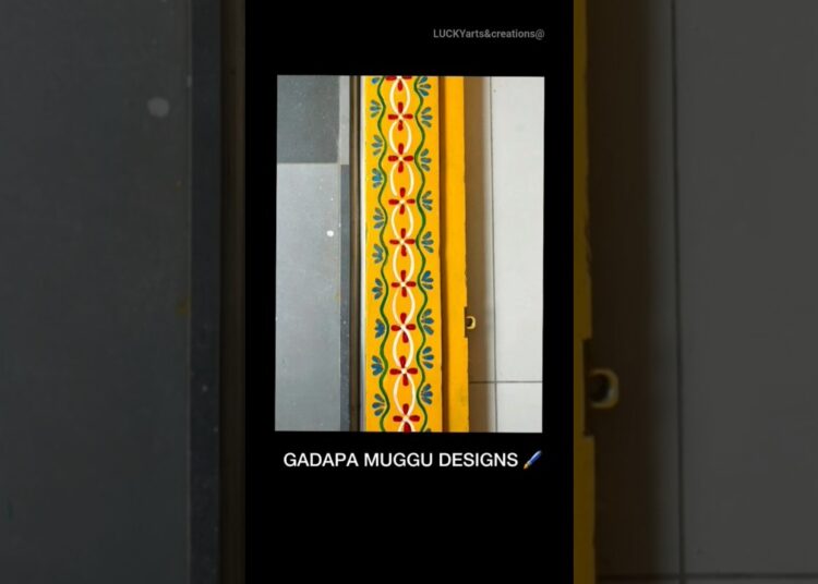 GADAPA MUGGU DESIGNS 🖌#painting #art #rangoli #artist #gadapamuggulu #diy #trending #shorts #easy#yt