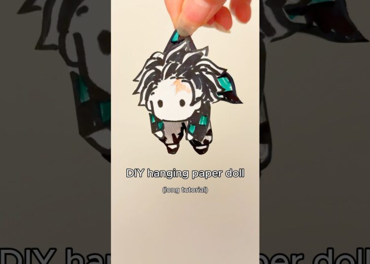 diy hanging paper doll full tutorial #art #artist #diy #drawing