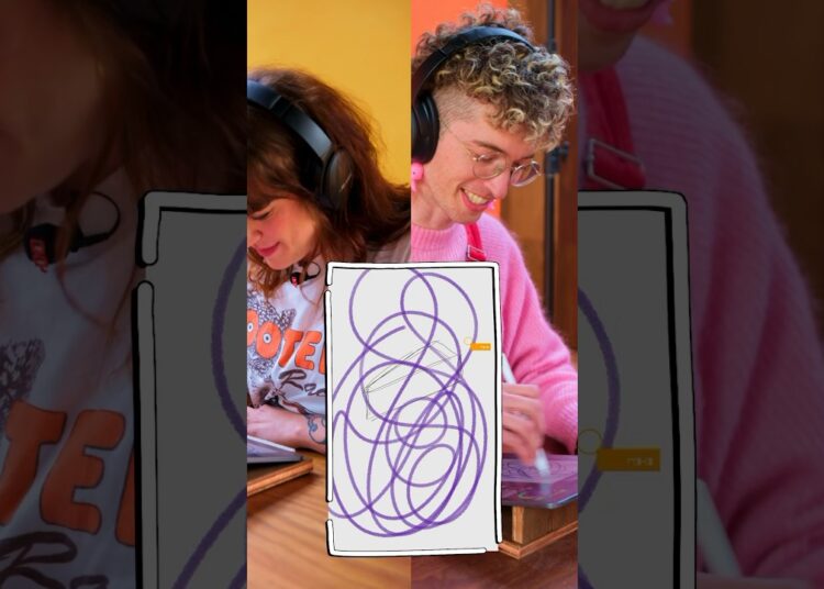 Two artists draw together without communicating (short version) #art #illustration