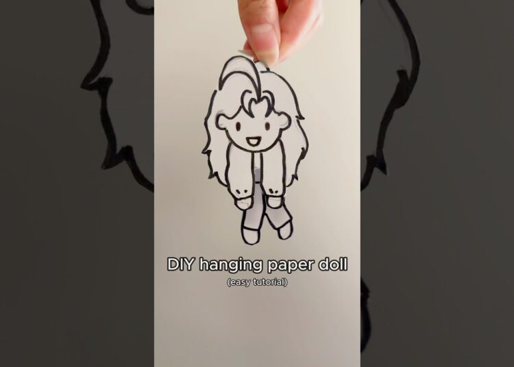 hanging paper doll tutorial #art #artist #diy