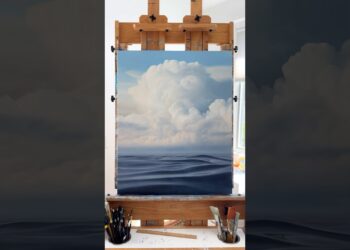 Clouds Over The Harbor | Oil on Linen #art #painting #oilpainting #clouds #paintingprocess