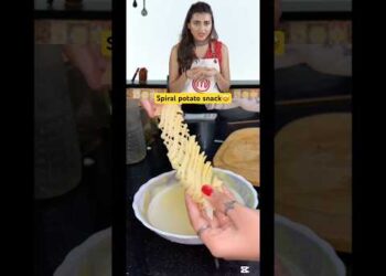 Tejasvi made spiral potato🤩🤤#food #recipe #masterchef #celebrity