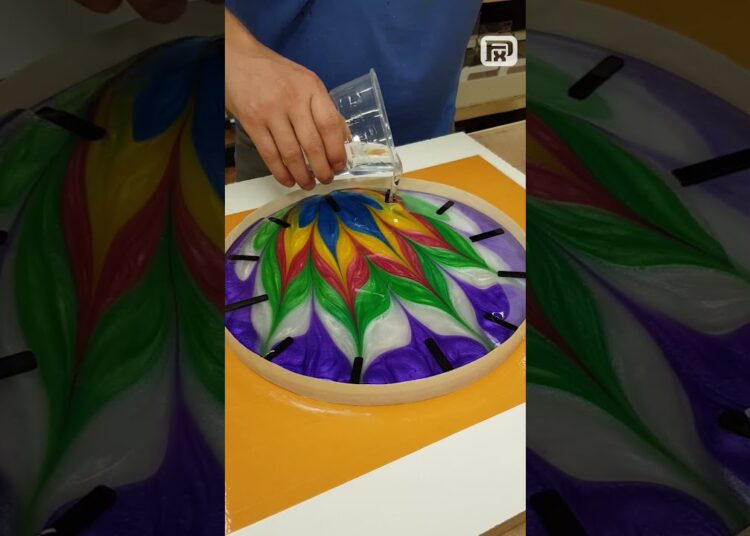 Abstract Design | Incredible Resin Wall Clock 🌈Handmade Epoxy Art #art #resinclock #fxpart #shorts
