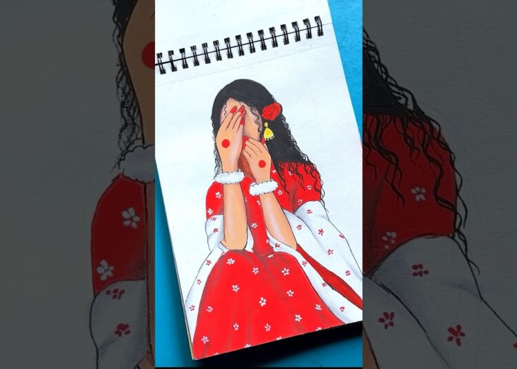 Next durga drawing korbo? #foryou #art #artisticchannel #durgapujaart #drawing #acrylicscenery