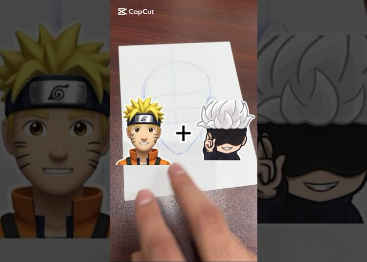 Naruto + Gojo | Combine Art | #drawing #anime #art