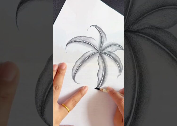 Very Easy Drawing Flower with Pencil #art #drawingflower