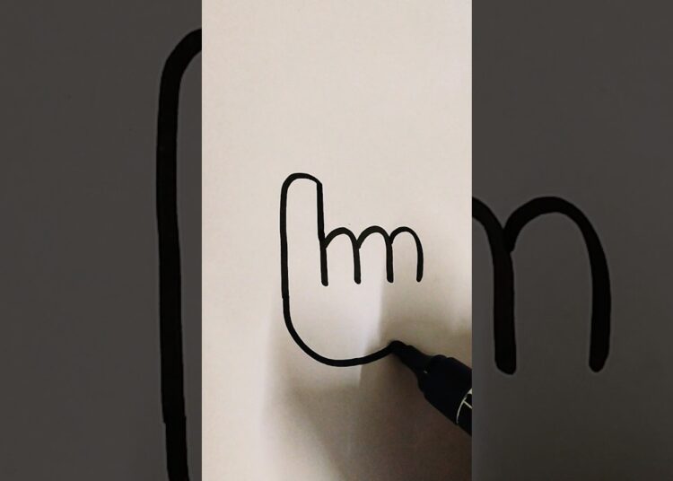 Letter m to Hand art easy #drawings #trending #viral