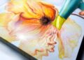 This TECHNIQUE Is Wild. BIG YELLOW Flower Art – Painting With a Hairdryer! | AB Creative Tutorial