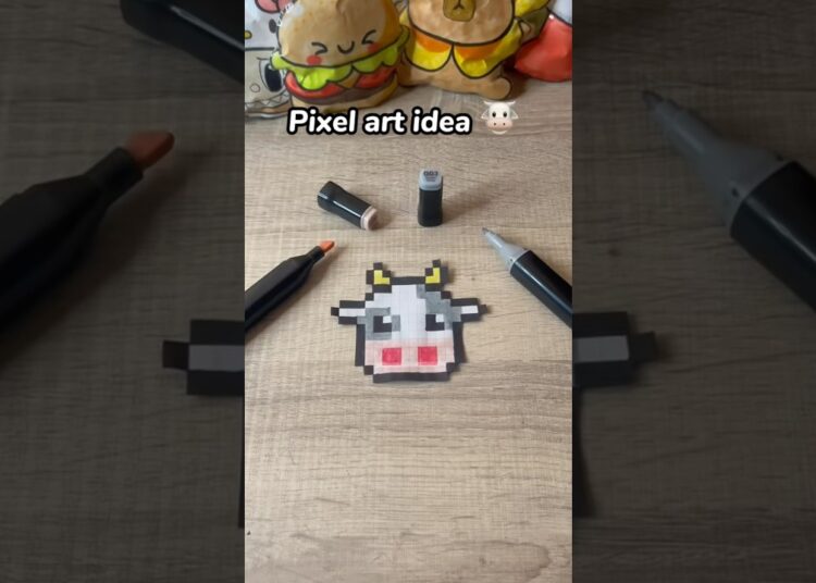 Pixel art idea 🐮 #art #pixelartist #pixelartideas #pixelart