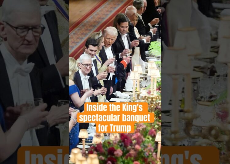 Inside the King’s spectacular banquet for Trump #royal #kingcharles #trump