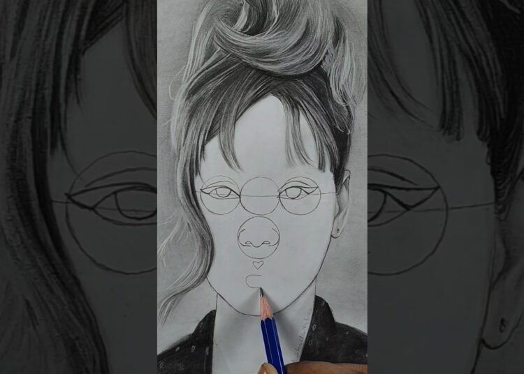 Face drawing trick 😍✍️ #art #artist #cartoon #drawing #satisfying #paint #anime #shorts #lisa