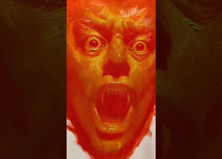Painting with only yellow and red #art #painting