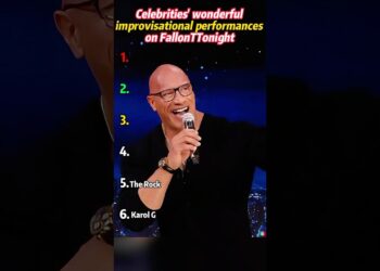 Celebrities’ wonderful improvisational performances on Fallon Tonight.#celebrity#Karol G#The Rock