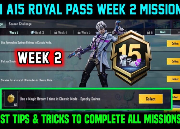 A15 RP WEEK 2 MISSION / BGMI WEEK 2 MISSIONS EXPLAINED / A15 ROYAL PASS WEEK 2 MISSION C9S25 WEEK 2