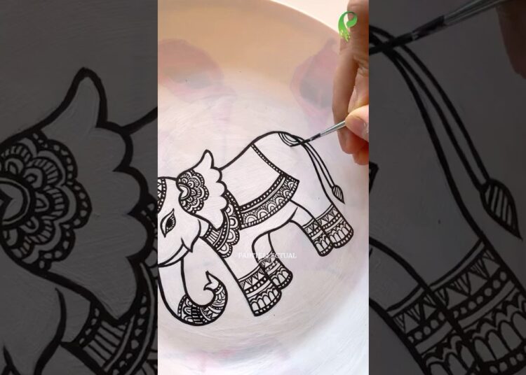 Cutest 1 Color Painting 🐘 😱 #shorts