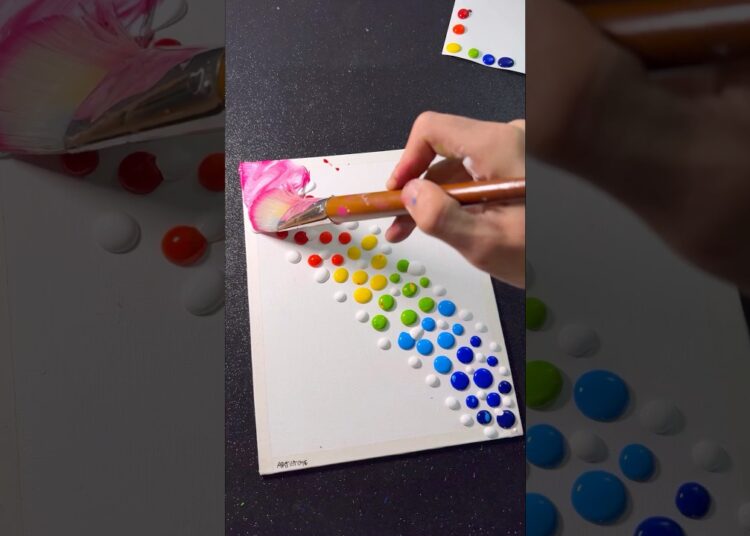 Easy Painting Idea Using a Big Brush! 🫶✨🎨 #artwork #shorts #art
