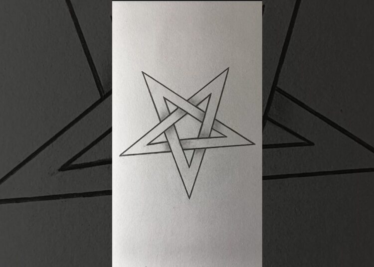 ✨ How to draw perfect 3d Star ⭐ #art #shorts #viral #drawing #tutorial #star #sketch
