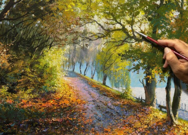 “Autumn Trail” Acrylic painting. Artist – Viktor Yushkevich. #216