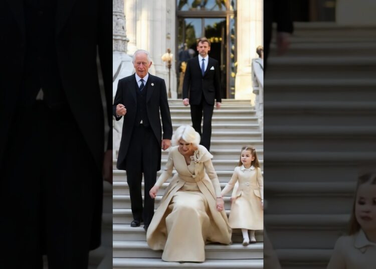 Camilla Fall with Charlotte when stepping down Stairs #kingcharles #camilla #princewilliam #royal