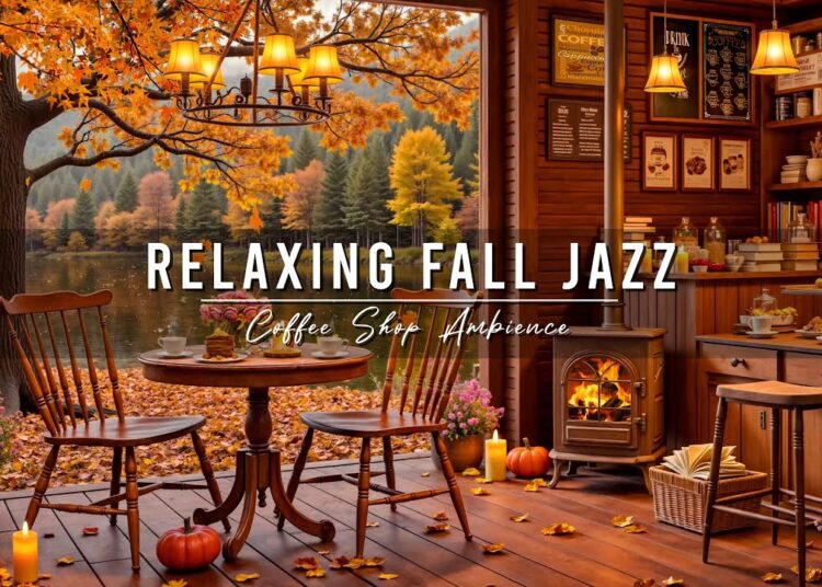 Relaxing Fall Jazz in Lakeside 🍂 Cozy Coffee Shop Ambience & Smooth Jazz Instrumental Music for Work