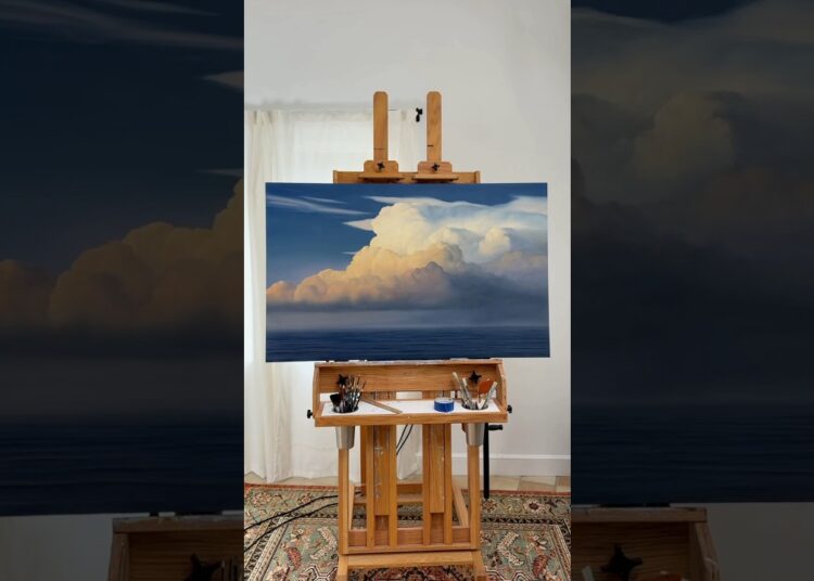 I might add a lighthouse to this painting when it dries… #art #oilpainting #seascape #painting