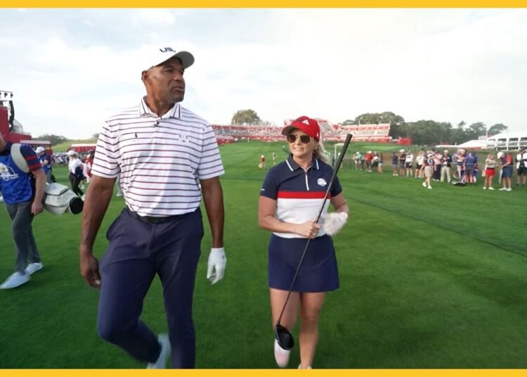 Michael Strahan and Miranda Lambert take down Ryder Cup Celebrity Showdown