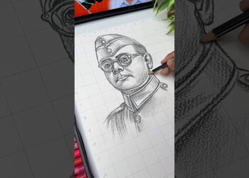 Independence Day Drawing 🇮🇳Subhash Chandra Bose #shorts #independenceday #art #drawing #15august