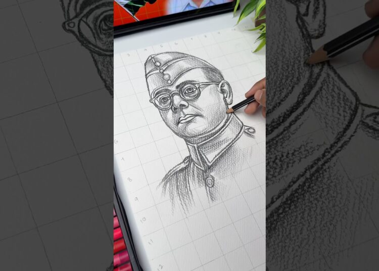 Independence Day Drawing 🇮🇳Subhash Chandra Bose #shorts #independenceday #art #drawing #15august