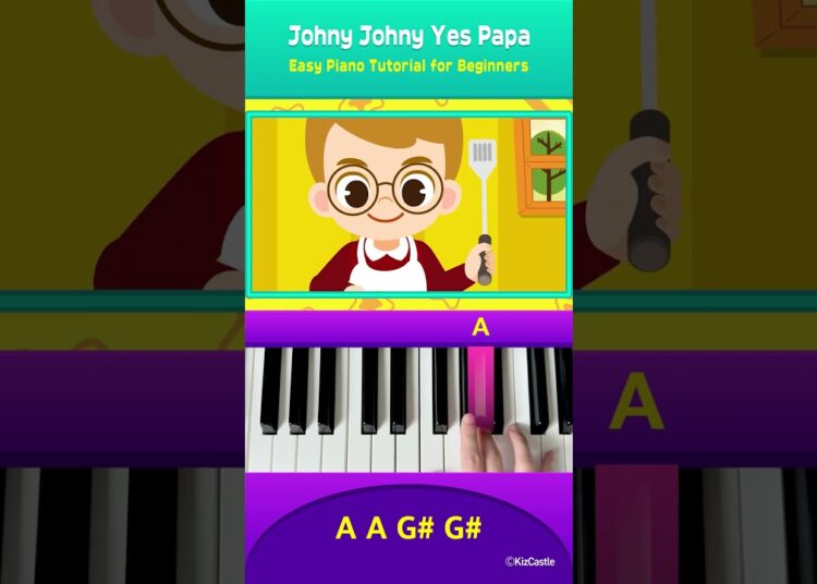 Easy Piano Song for Kids 🎹 | “Johny Johny Yes Papa” Tutorial #JunyTony #piano #shorts