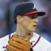Sep 18, 2023; Cumberland, Georgia, USA; Atlanta Braves starting pitcher Kyle Wright (30) pitches against the Philadelphia Phillies during the first inning at Truist Park. Mandatory Credit: Dale Zanine-Imagn Images