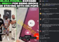 A social media post featuring three men posing together, with text discussing Celina Powell exposing Lil Meech. Instagram comments are visible.