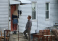 Glen Powell and an unidentified actress perform a scene for J.J. Abrams' "Ghostwriter" on Lily Street in Providence on Aug. 20.