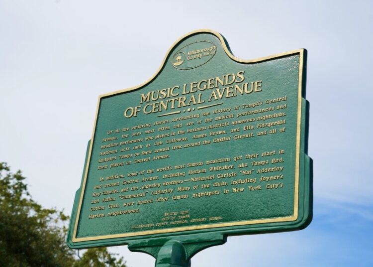 Music Legends of Central Avenue historical sign