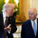 US President Donald Trump (left) and King Charles III view items on display during a visit to the Royal Collection exhibition in the Green Drawing Room at Windsor Castle (PA)