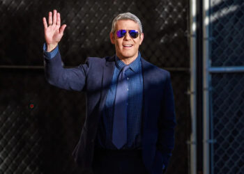 Andy Cohen is seen at "Jimmy Kimmel Live" in Los Angeles, California.