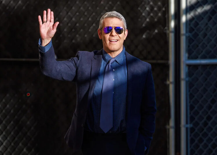 Andy Cohen is seen at "Jimmy Kimmel Live" in Los Angeles, California.