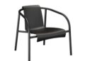 black modern outdoor chair on a white background